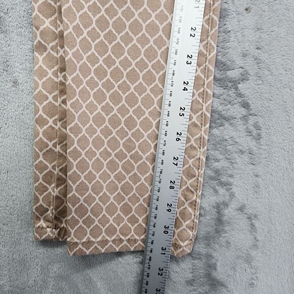 Charter Club Jeans Womens 10 Tan White Geometric Lexington Straight Leg Stretch - Picture 11 of 13